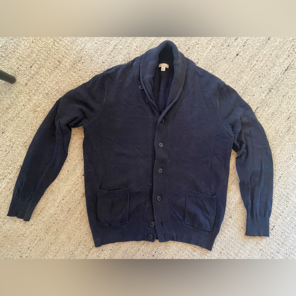 GAP Sz L knit cotton/cashmere blend cowl neck button up cardigan